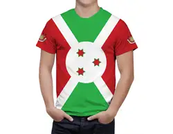 Vintage Burundi Flag T-shirt Men's 3D Printed Short Sleeve T Shirt Casual Street Tops Loose Funny T-shirts