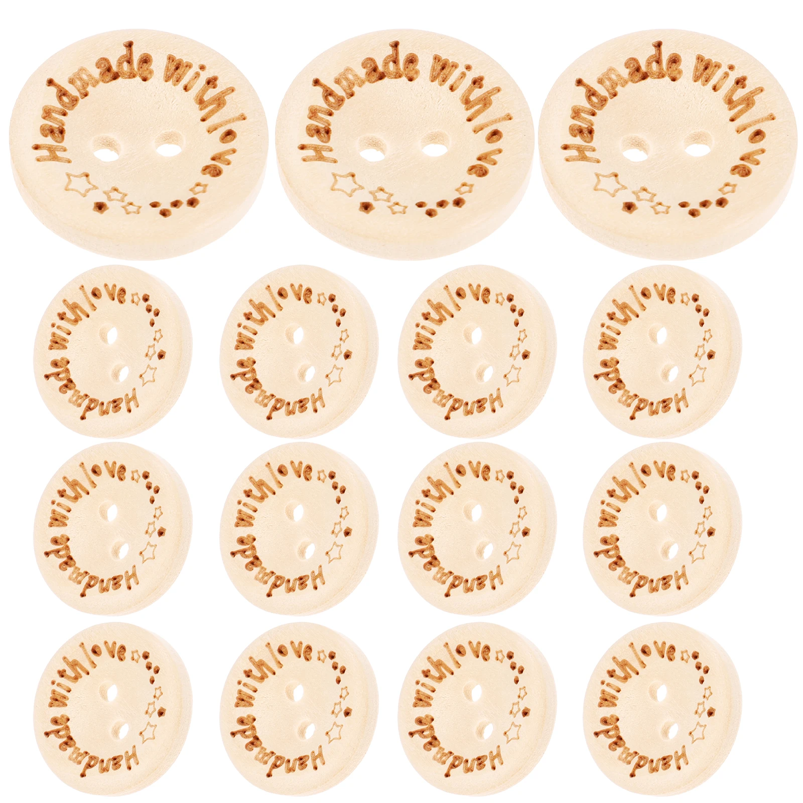 

100 Pcs Wooden Buttons Sew-on Snap for Sewing Decorative Clothes Metal Pants Round Shaped