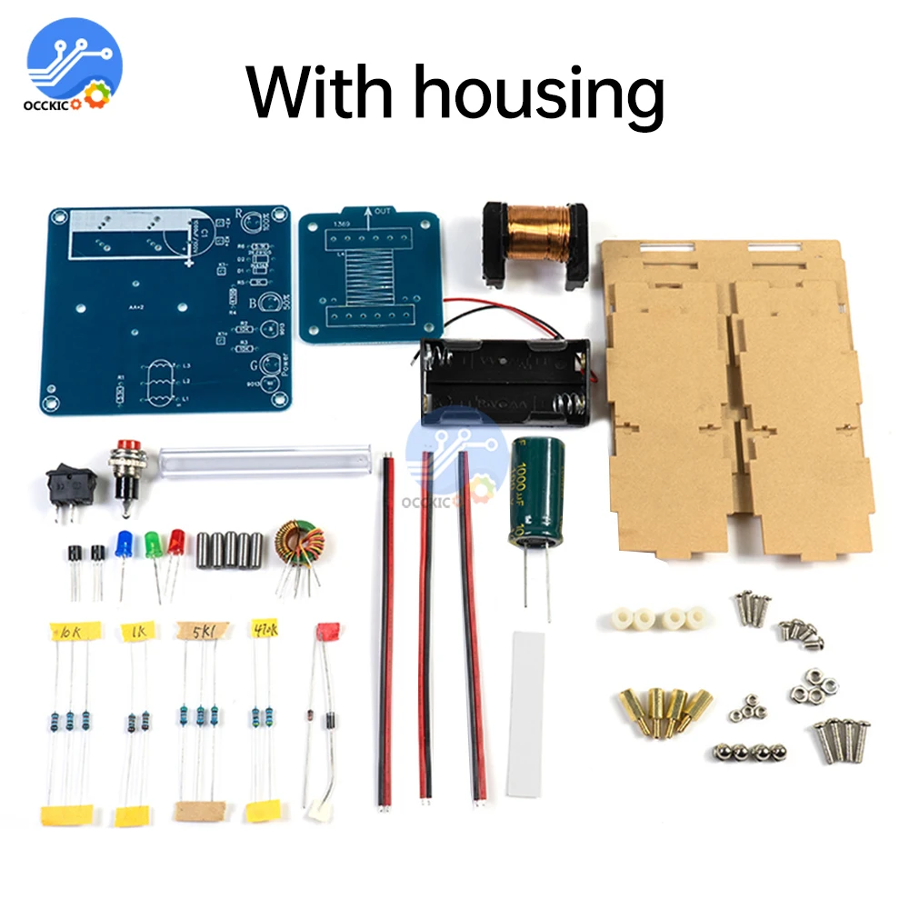 DC3V DIY Electric Magnetic Transmitter Electronics Kit With Level Indication Circuit Shooting Game Electronic Experiment Parts