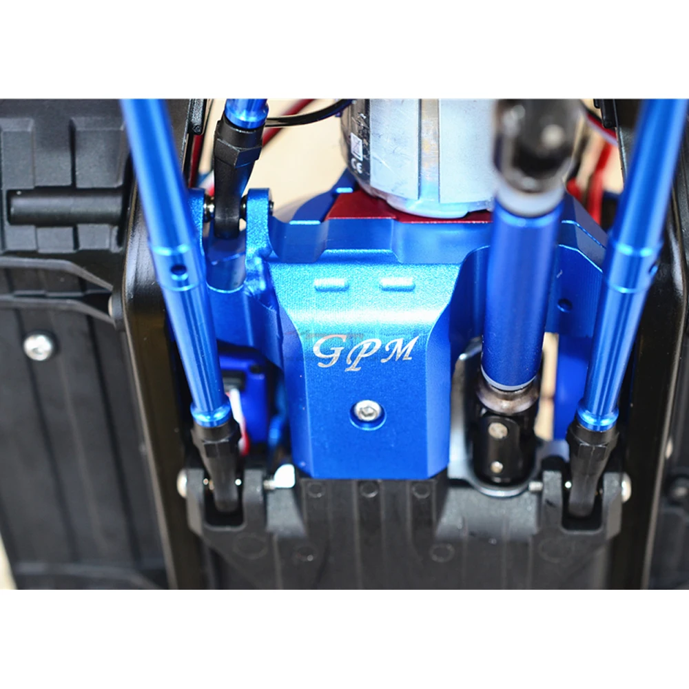 Soporte de Motor de aluminio y Metal GPM, cubierta de engranaje inferior, placa de deslizamiento 8238 para Traxxas 1/10 TRX4 DEFENDER Bronco TRX6 G63 coche trepador de control remoto
