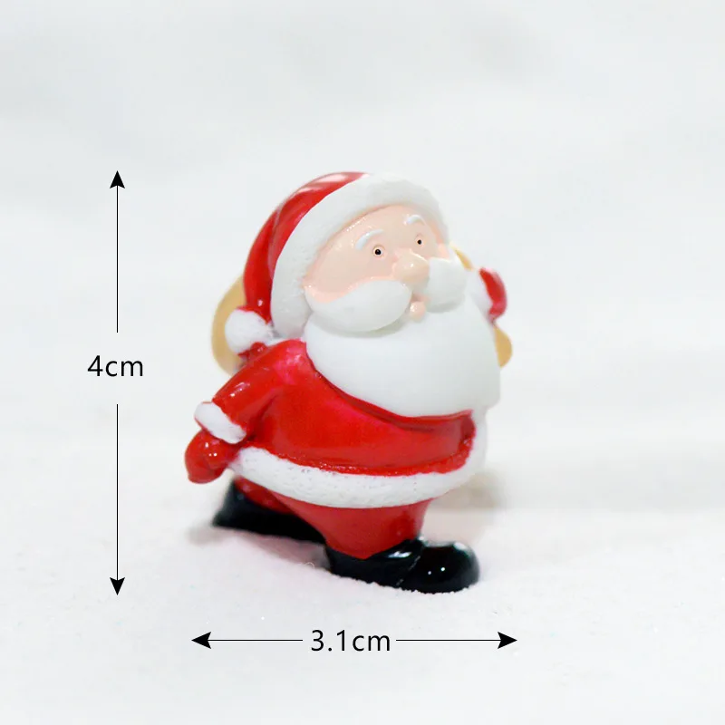 2022 New Mini Christmas Old Man Snowman Sleigh Micro Landscape Snow Ornament Christmas Stocking Gift Bell Resin Craft Car Decor