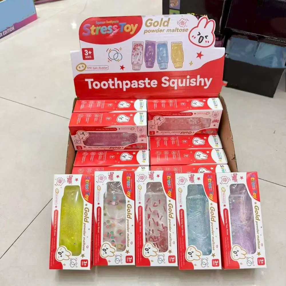 Fruit Filled Maltose Toothpaste Soft Elastic Non-Bounce Toothpaste Squishy Pinch Shapeable Sensory Fidget Ball & Adults