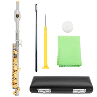 SLADE Piccolo Professional C Key Cupronickel Half-size Flute Silver Plated Body Gold Key Practice Performance With Parts