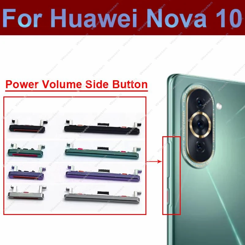 

Кнопки питания и громкости для Huawei Nova 10, Nova 10Se, переключатель громкости ВКЛ./ВЫКЛ., Боковая кнопка, сменные кнопки, запасные части для ремонта