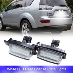 2x LED Tail License Number Plate Lights For Mitsubishi Outlander Eclipse MK3 MK4 Lancer Galant i-MiEV Like Peugeot 4007 ION