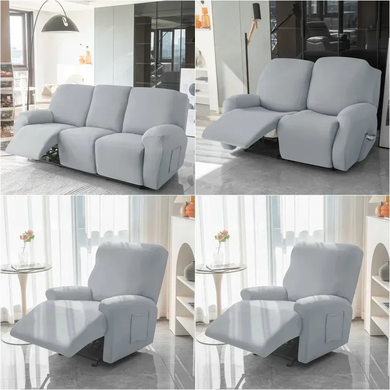 1/2/3/4 Seater Recliner Sofa Covers Anti Slip Armchair Covers Split Sofa Slipcoves for Living Room Relax Lazy Boy Chair Covers