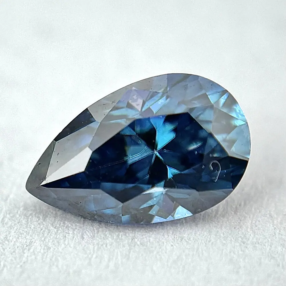 

Wholesale Size 4x6~8x12mm Blue Color VVS1 Brilliant Loose Moissanite Pear cut Shape Stone With Certificate