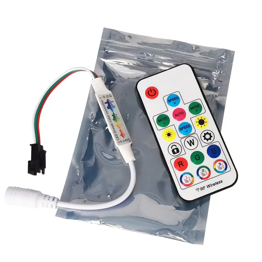 Addressable Music Led Controller 17Keys DC5-24V RGB Led Strip Light DC/USB 3Pin for WS2812B WS2811 5050