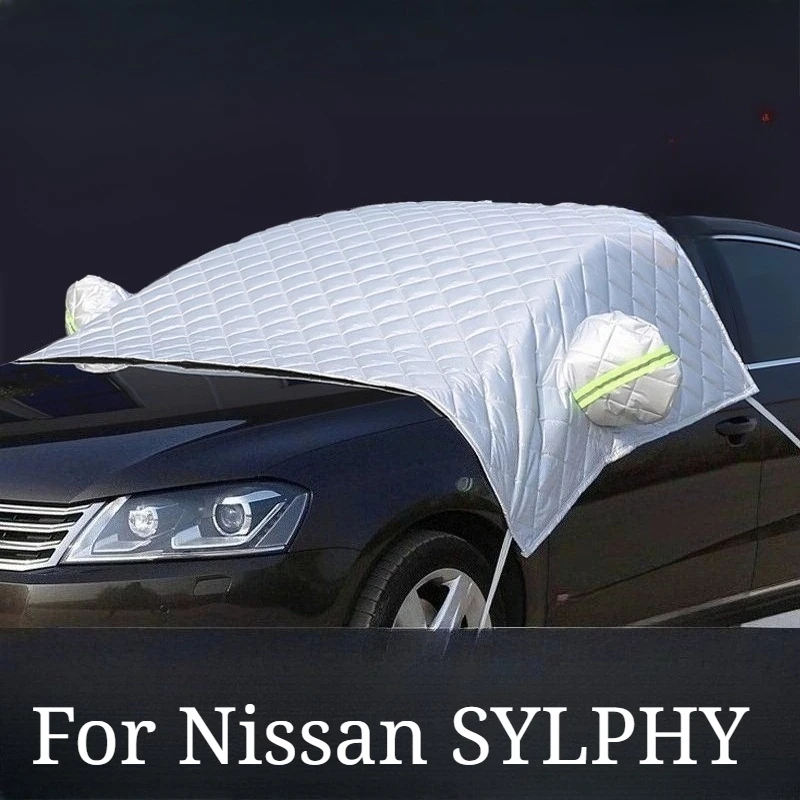 Housse de protection épaisse contre la neige et le gel pour vêtements de voiture Nissan SYLPHY, couverture antigel pour pare-brise avant de voiture en hiver