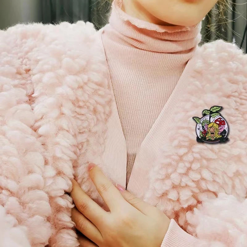 Cartoon Cute Mushroom Enamel Pin Funny Animal Plant Badge Fashion Women\'s Brooch Jewelry Accessory Gift  Wholesale