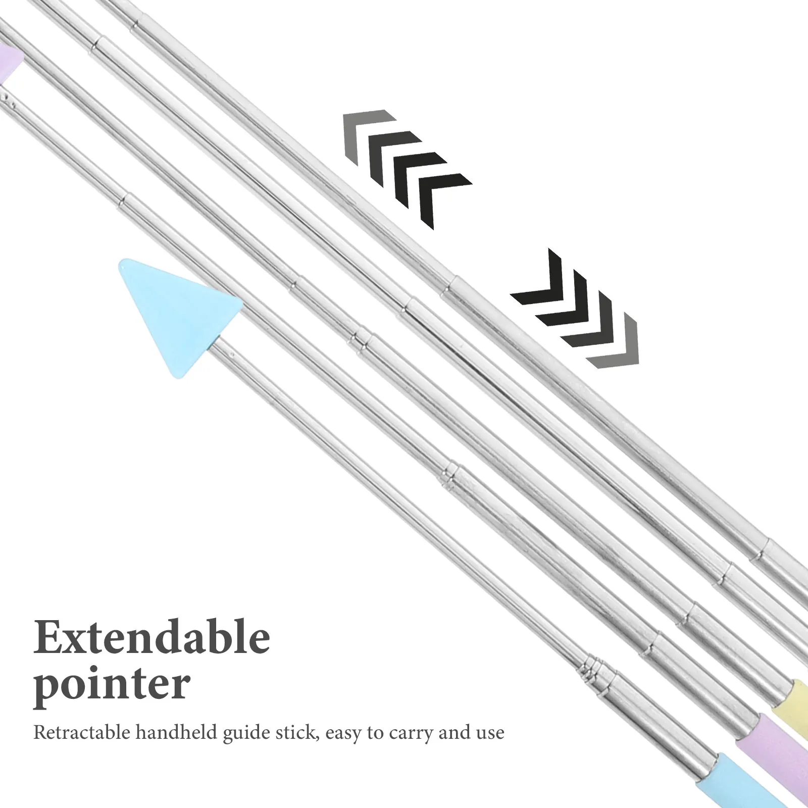 

5pcs Extendable Pointer Sticks Blackboard Pointing Rod Teacher Pointer Stick For Classroom Teaching Tool Stainless Steel Abs