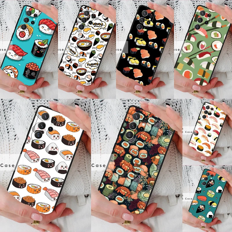 Food Sushi Phone Cover Case for Samsung Galaxy S26 Ultra S20 FE Note 10 S24 S23 S21 S25 Plus S22