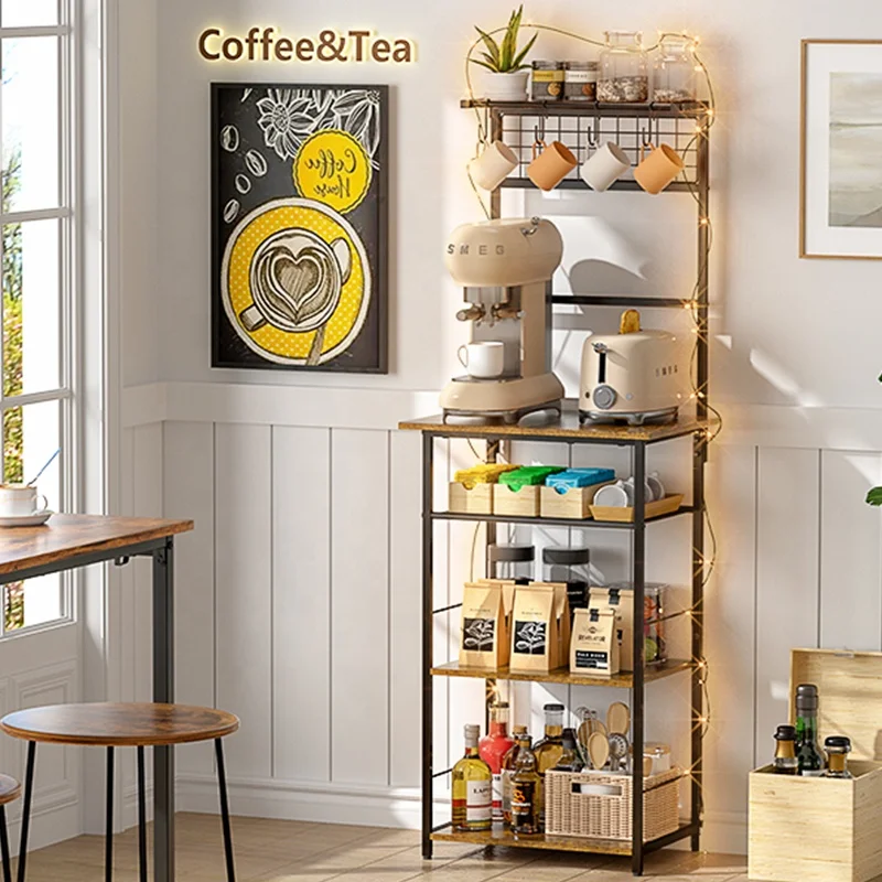 

Farmhouse corner coffee bar cabinet 4 s-shaped hook small space kitchen entrance channel living room storage rack bar station