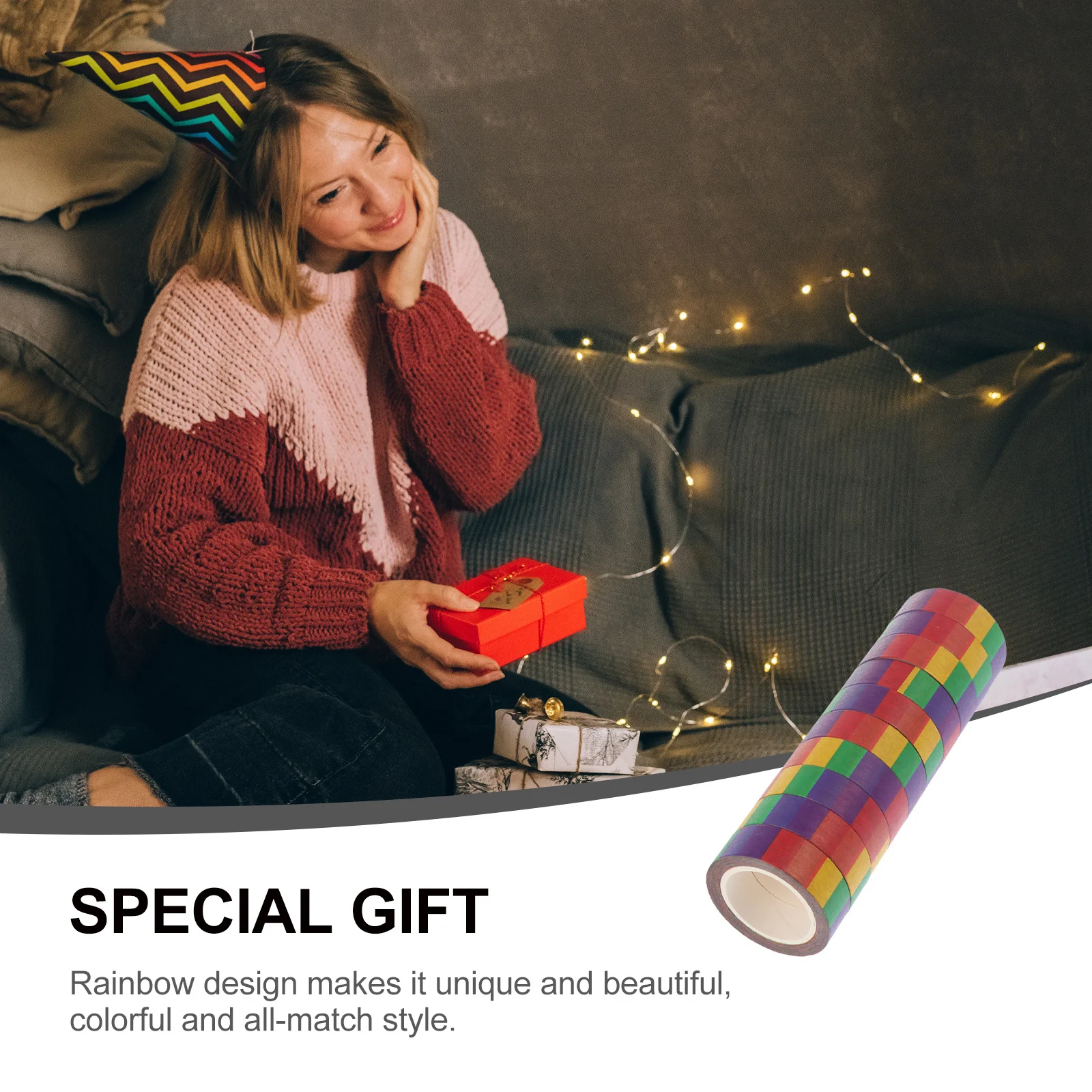 

10 Rolls Rainbow Washi Tapes DIY Art Wall Scrapbooking Stickers Journal Planner Decorative Tape Adhesive Decals