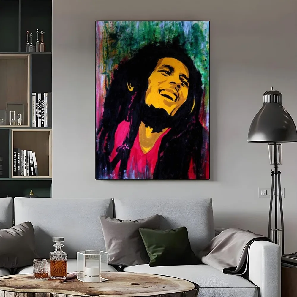 1pc Reggae camerieri Bob Marley Classic Movie autoadesivo Art Poster adesivo di carta impermeabile Coffee House Bar Room Wall Decor