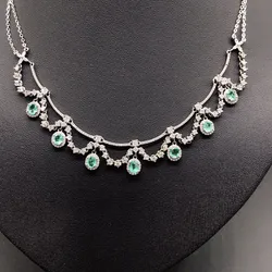 Natural Emerald Chain Pendant Necklace Green Gemstone Necklace Proposal and Engagement Gift with Certificate