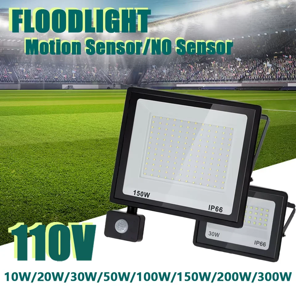 

LED Floodlight PIR Motion Sensor/NO Sensor AC110V Floodlight Wall Light Outdoor 3 Colors Waterproof LED Spotlight For Garden GYM