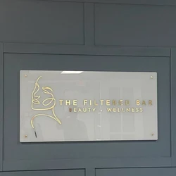 Custom Business Sign Rectangle Acrylic Logo 3D Laser Cut Perspex Plate Beauty Salon Lash Nails Hair Studio Wall Aesthetic Decor