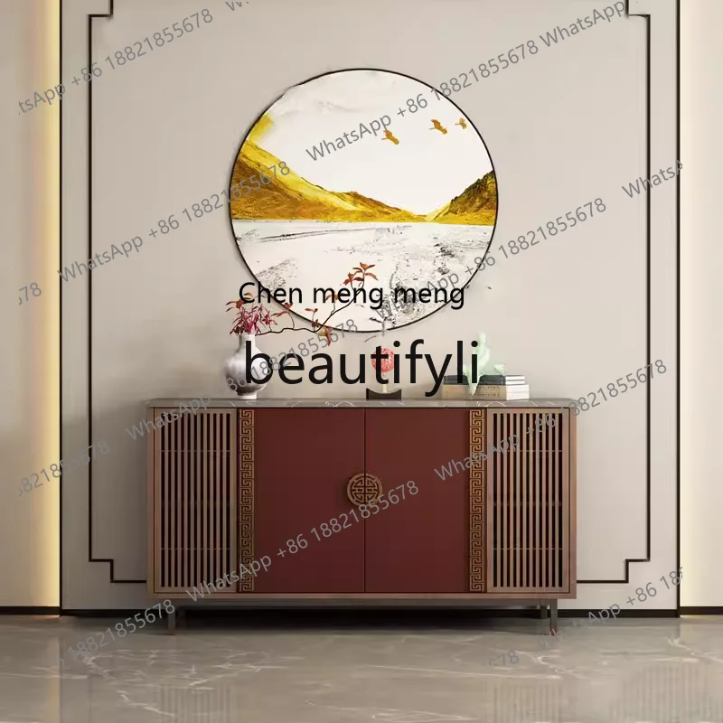 New Chinese-style front door entrance cabinet for home use, hotel red dining side cabinet, light luxury tea cabinet for clubs  R