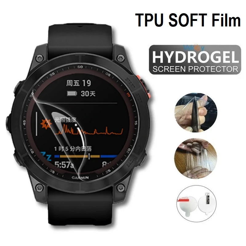 10 шт. мягкая гидрогелевая защитная пленка из ТПУ для Garmin Fenix 7/Fenix 7s Solar/Fenix 7X с сапфировым стеклом, защитная пленка для экрана умных часов