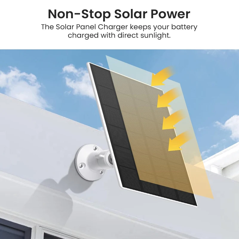 2 Pack Solar Panel for Security Camera Eufycam E 2 2 Pro 2C 2C Pro SoloCam E20/E40/L20/L40/S40 4G LTE Starlight Camera etc.