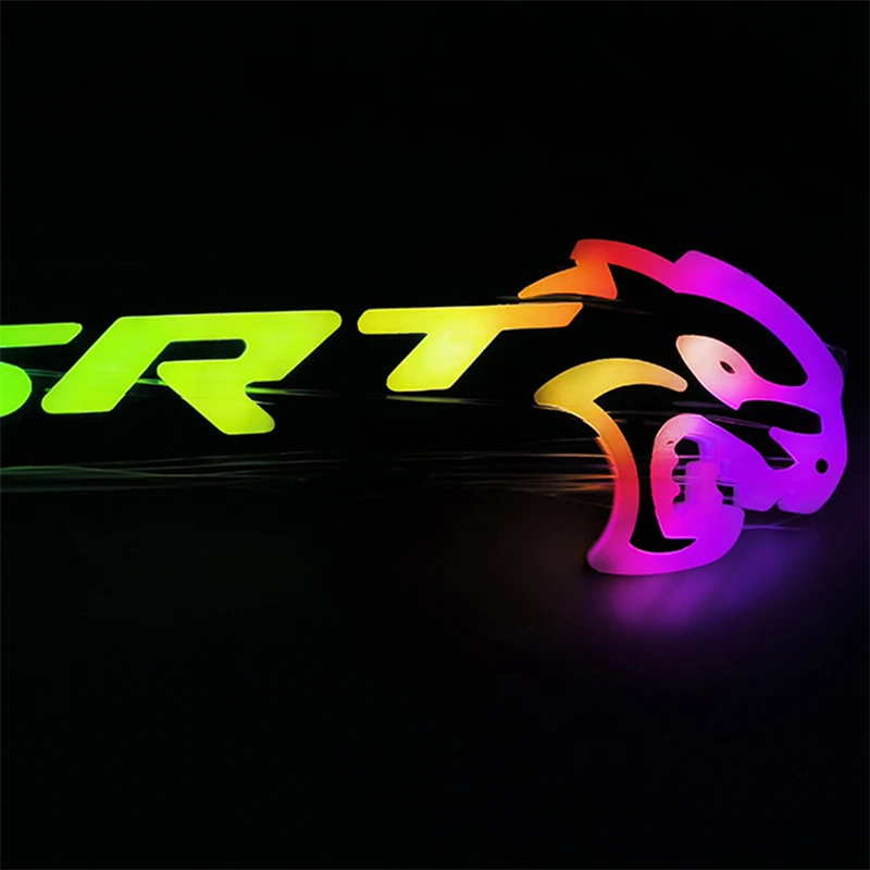 

Светодиодная эмблема/значок на переднюю решетку радиатора с Bluetooth-управлением и RGB-подсветкой для Dodge Challenger SRT Hellcat, автомобильный световой аксессуар