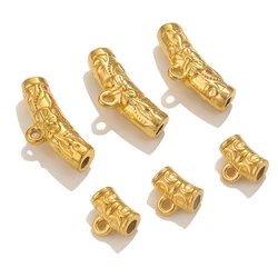 5pcs Stainless steel Curved Tube Beads Bails Pendants For Jewelry Making DIY Pendant Bail Connector Jewelry Finding Parts