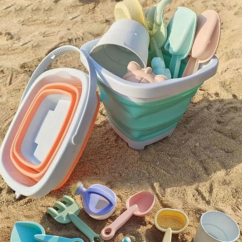 1 zestaw Wiaderko do zabawy na wodę na plaży Zabawki do zabawy na piasku na plaży Plastikowa łopata Wiaderko na plażę Przenośne, lekkie zabawki do zabawy na plaży dla dzieci