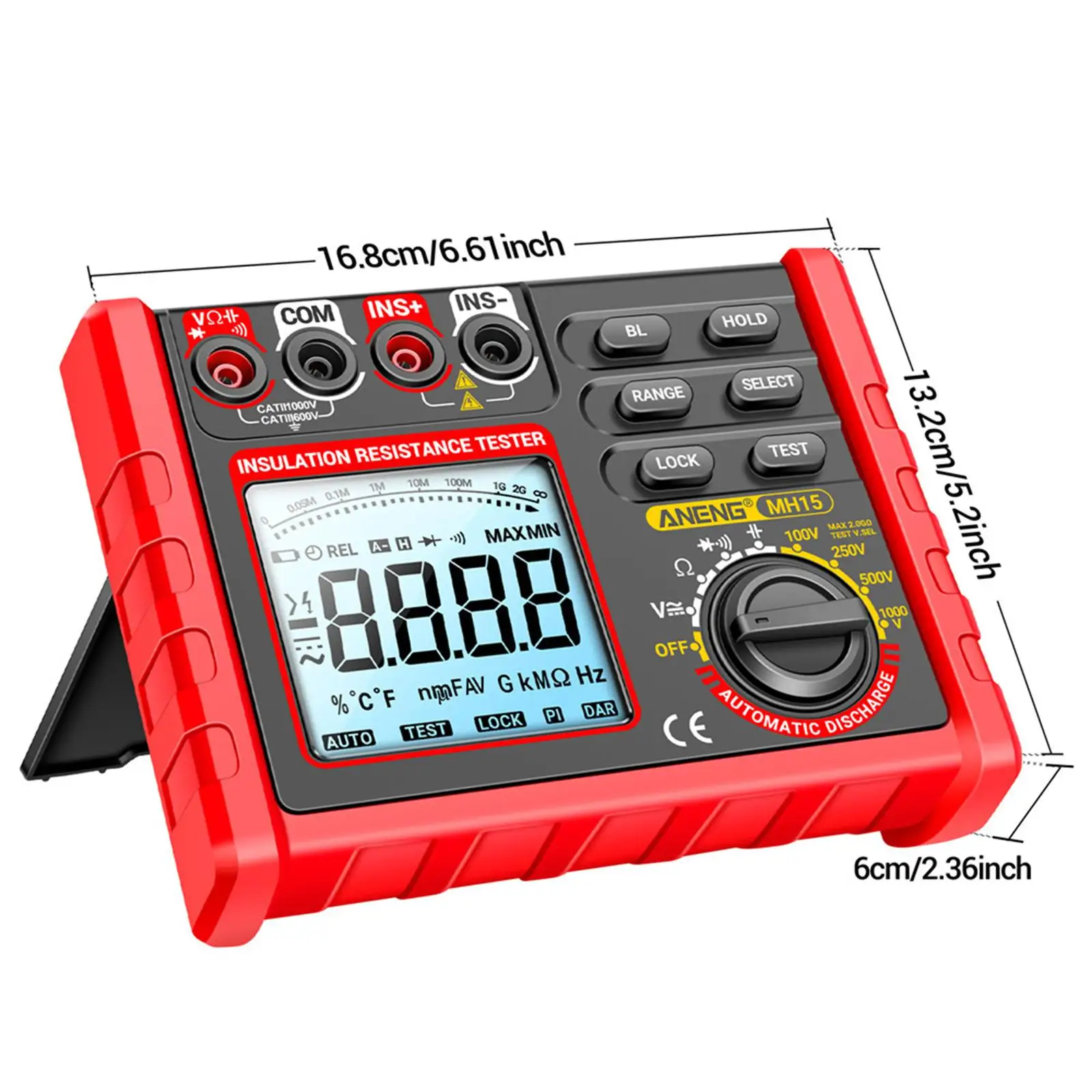Afbeelding 7: Digitale isolatieweerstandstester Megger Meter 6000 Count Apparatuur met achtergrondverlichting