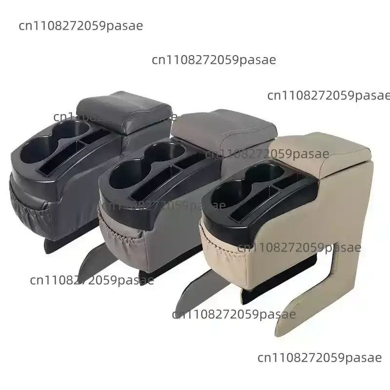 Universal Car Center Console Box: Drill-Free Installation with Front and Rear Cup Holders