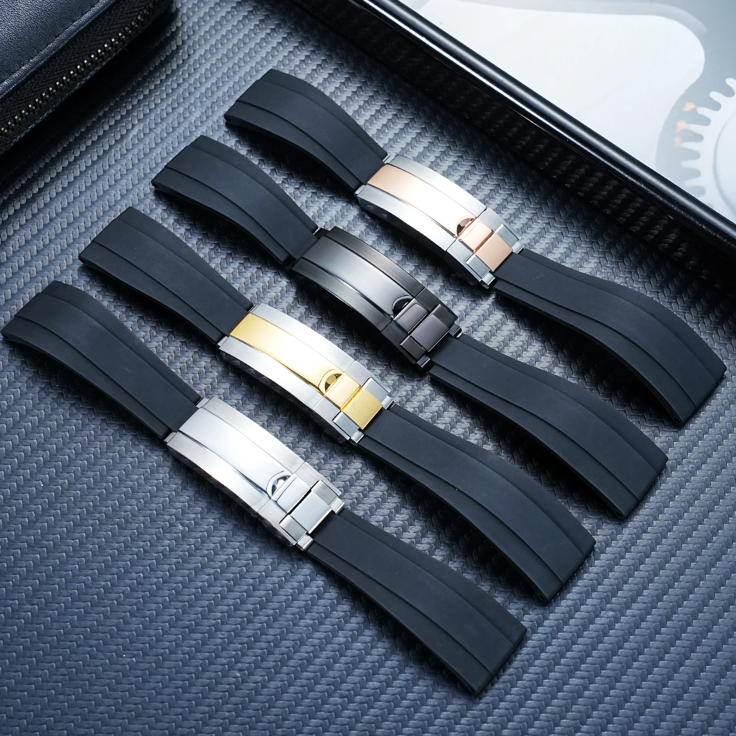 

Ремешок для часов из фторкаучука для часов Rolex, черный/зеленый, серия Water Ghost, браслет GMT, 20 мм, черный, с серым антипригарным покрытием, серый ремешок для часов.