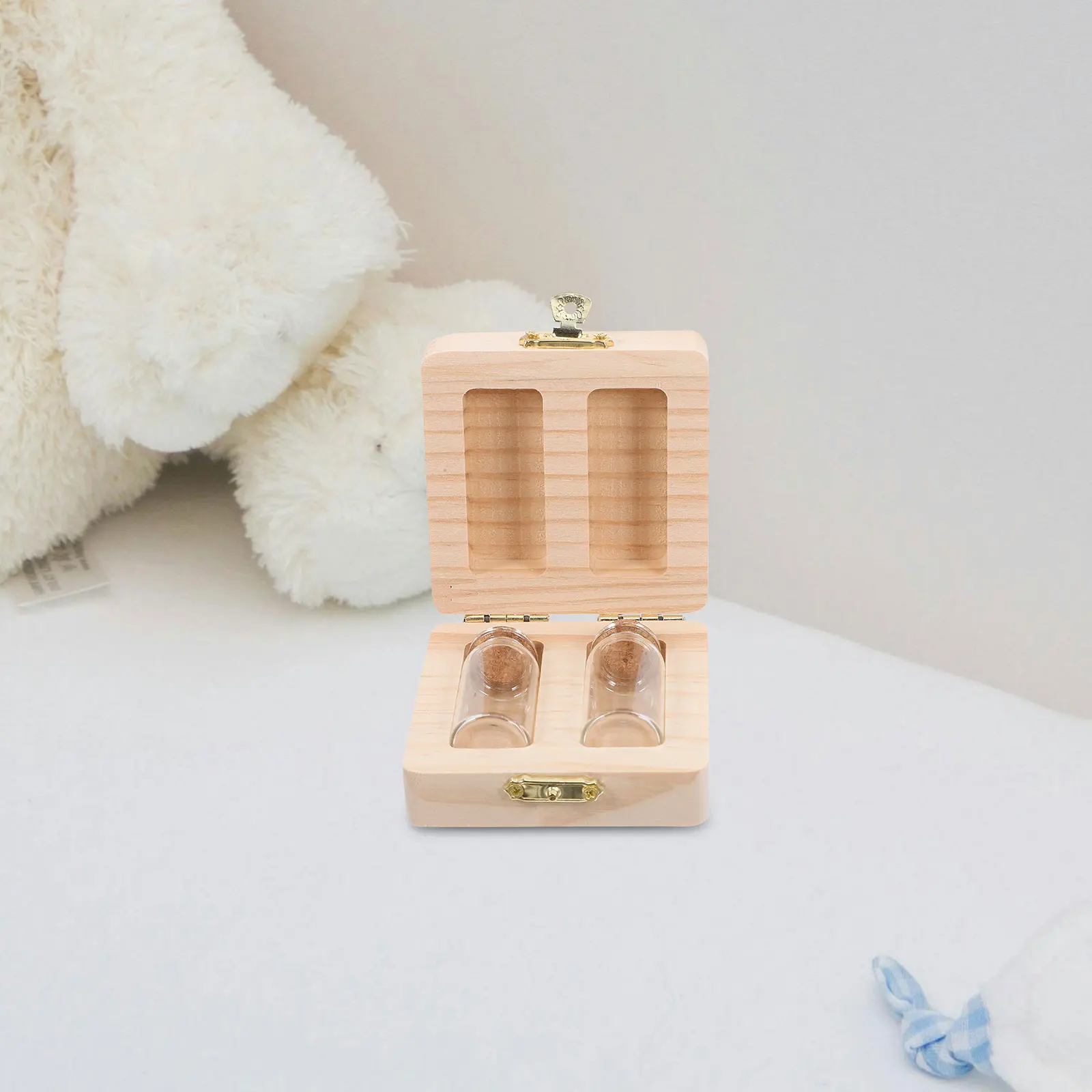 

Fetal Hair Storage Box Wooden Umbilical Cord Bottle For Baby Teeth Keepsake Collection Infant Memorial Decor Souvenir Box