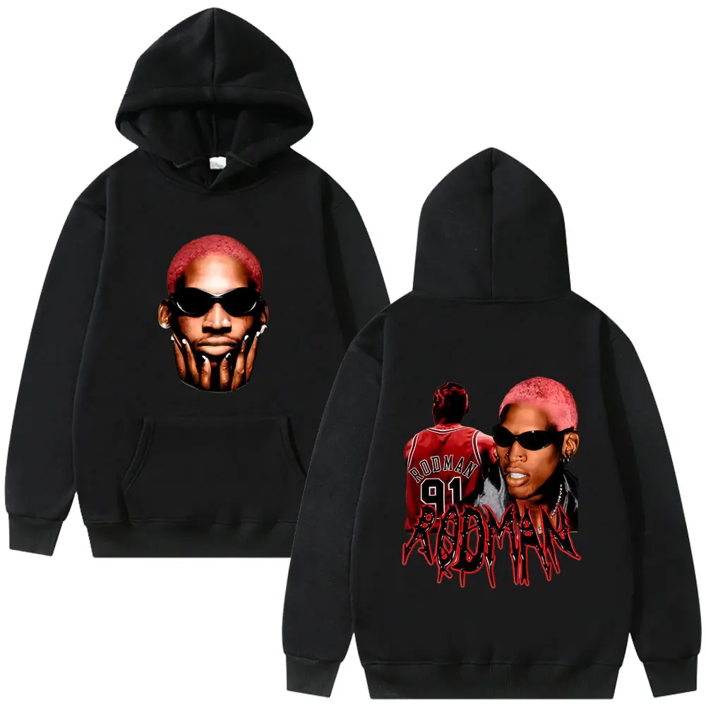 Sudadera con capucha con estampado de Dennis Rodman Big Face The Worm, sudadera de moda para hombre y mujer, sudaderas con capucha extragrandes de Hip Hop, sudadera informal vintage para hombre