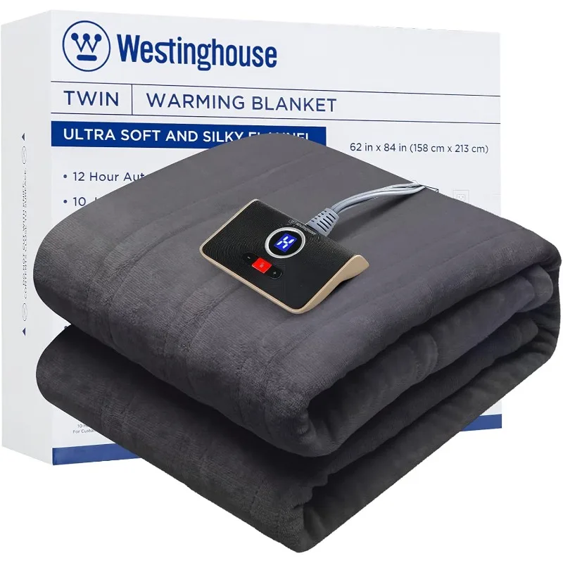 Westinghouse Heated Blanket, Electric Throw Blanket with 10 Heating Levels, 12 Hours Auto Off, Overheat Protection