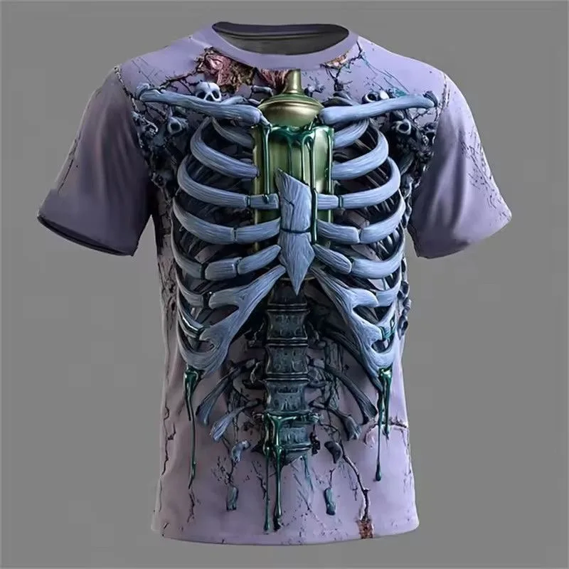 

loween New 3D Print High Defn Mummy Scary ex ort Sve T-irt Breathable Polyester Summer Faion round Ne