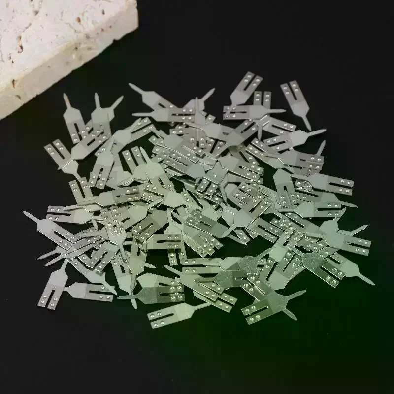 Stainless Steel Battery Spot Welding Pads Positive And Negative Pole Connection Pads Battery Pins 100Pcs