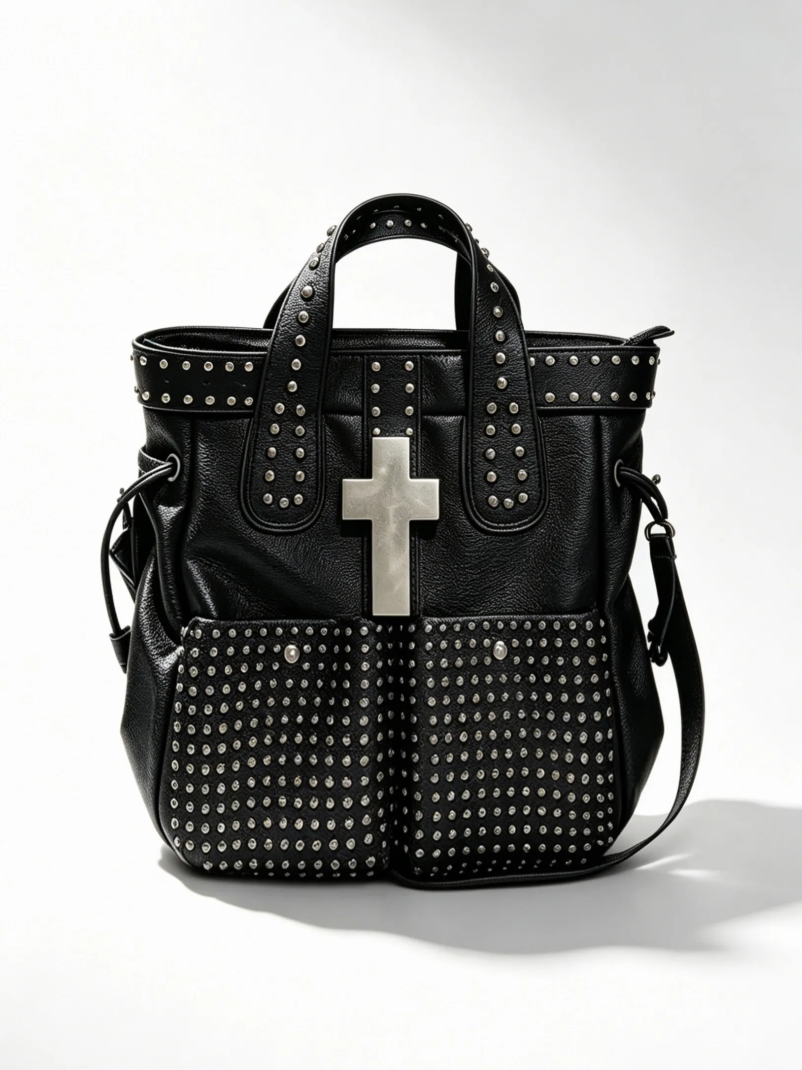 Subculture Punk Backpack Original Design Rivet Cross Handbag