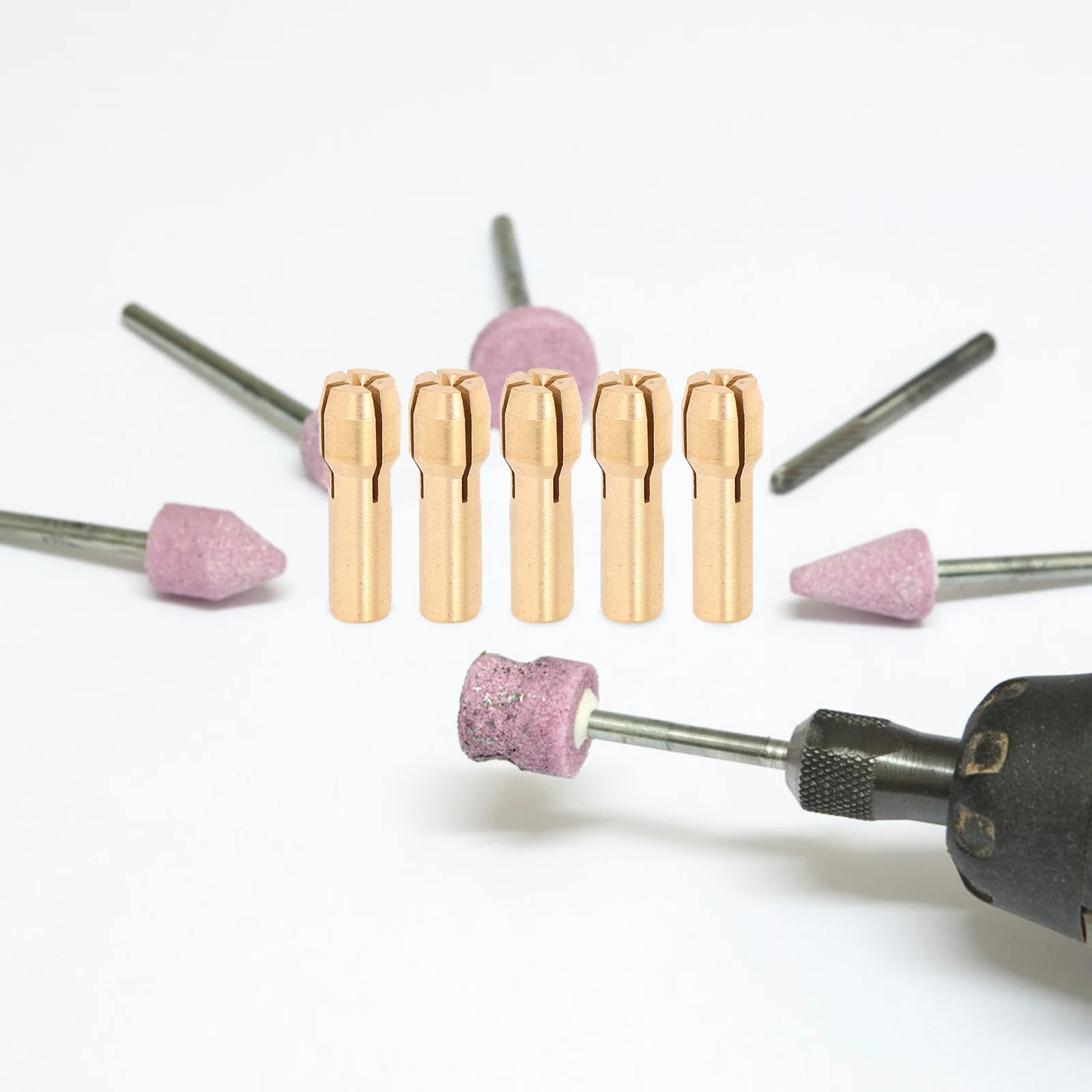 

10pcs Electric Drill Chuck Set Brass Rotary Grinding Collet Adapter For Wood Splitting Firewood Drill Bit Tool