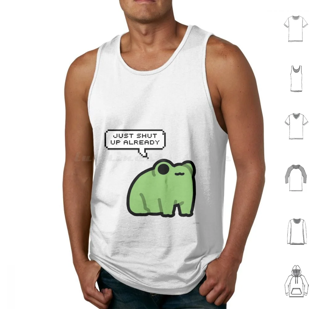 Honest Froggy Tank Tops Vest Sleeveless Frog Cute Animal Real Quote Shut Up Smiling Aesthetic Most Trending