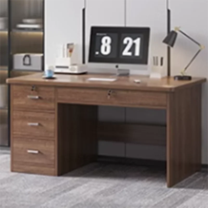 Modern Elevation Large Office Table Wooden Waterproof Bedroom Computer Office  Study Drawers Bureau Meuble Furniture