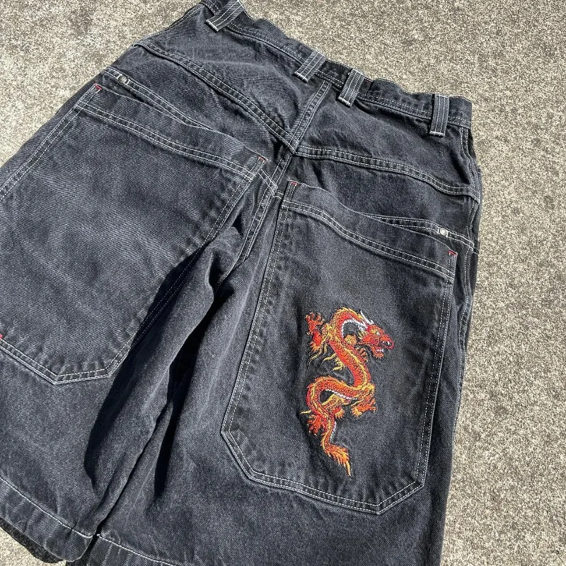 Y2K Shorts JNCO Hip Hop Pocket Harajuku Baggy Denim Gym Shorts vintage printing Men Women Casual Basketball Shorts Streetwear