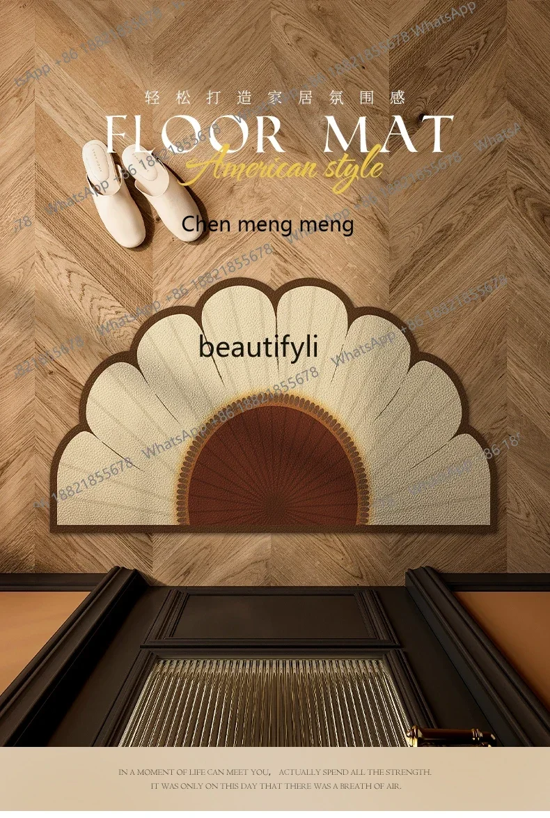 

ss7304 American Entrance Door Mat Non-Slip Foot Mat Scrub Shaped Semicircle Stain-Resistant Leather Carpet