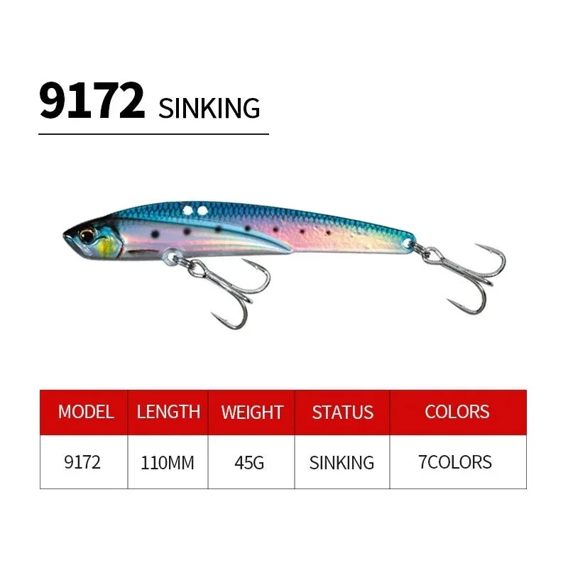 45g 11cm Artificial Bait Cat Line Fishing Group Long Throw Vibrating Fishing Group Swinging Submerged Metal Fishing Hook
