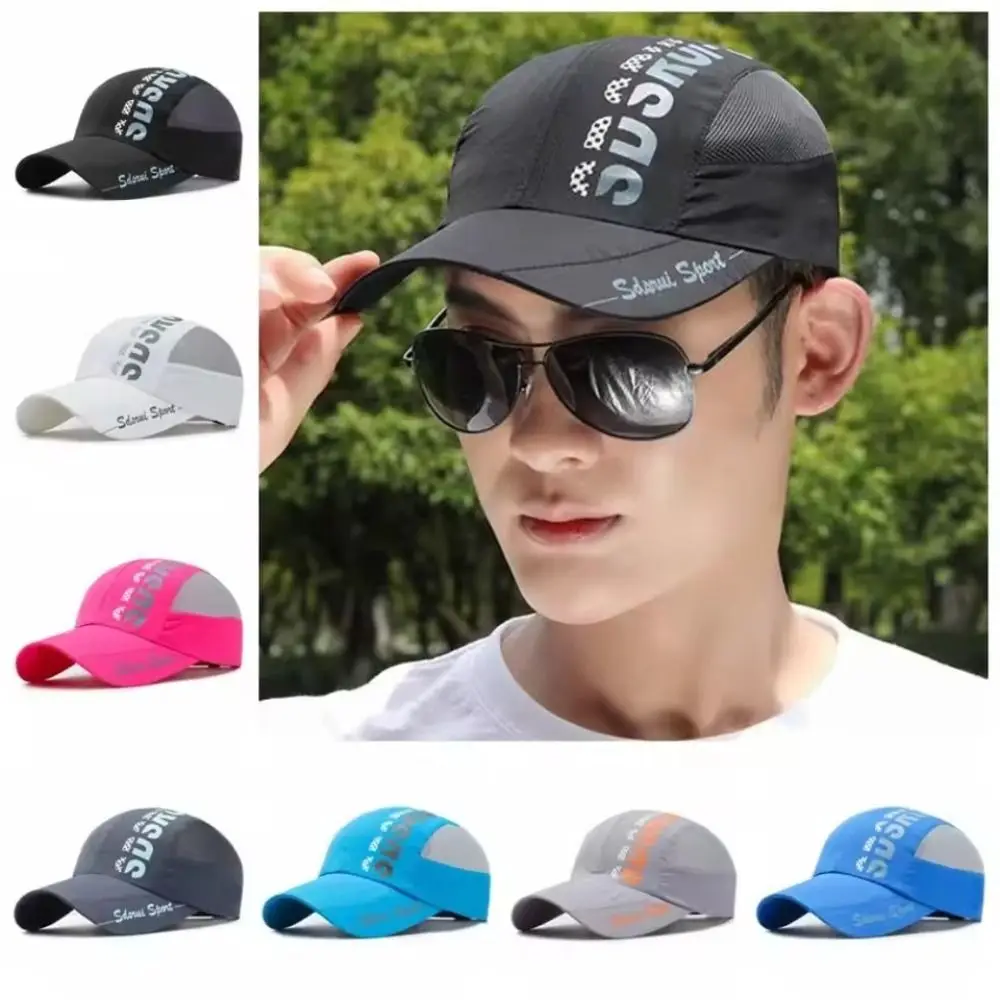 Fashion Wide Brim Mesh Baseball Cap Breathable Adjustable Peaked Cap Quick-drying Sun Visor Hat Summer