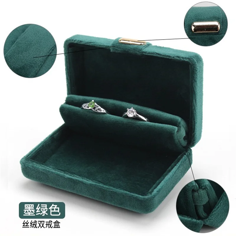 High Quality Velvet Jewelry Storage Box Ring Earrings Pendant Necklace Jewelry Display Case Packaging Gift Box With Metal Buckle