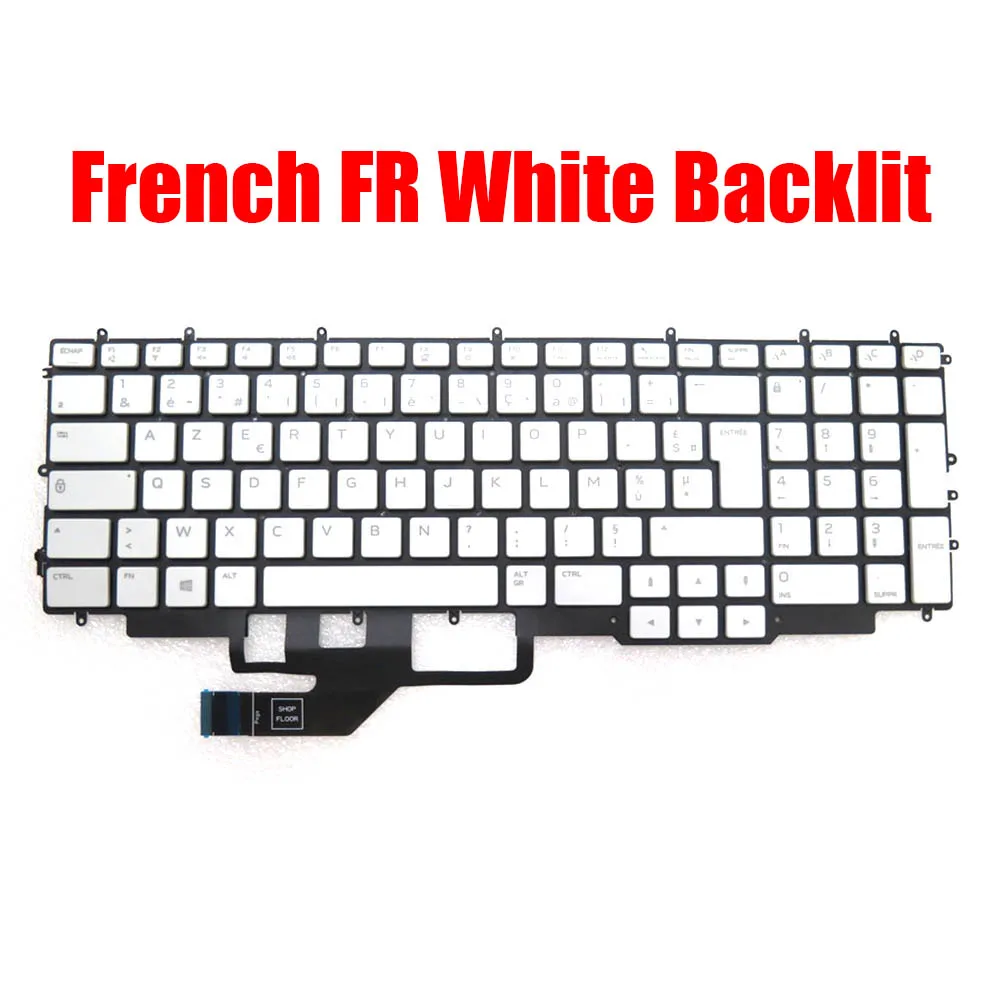 

Laptop Keyboard For DELL G7 17 7700 French FR White With Backlit New