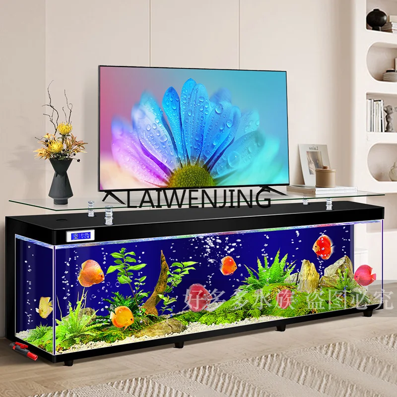 

HLZ TV cabinet tea table one-piece fish tank Hakka large ecological aquarium