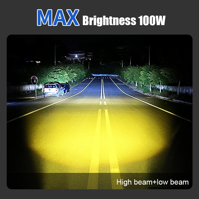 DRXD SD4S Motorcycle Spotlight Hidden Led Fog Lights Driving Lights Wireless Switch High-power 100W Ultra Bright Auxiliary Light