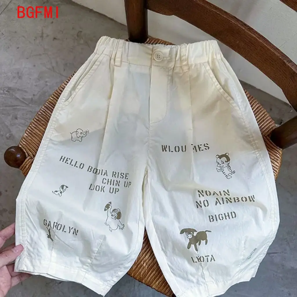 

Kids Boy New Wide Leg Pants 2025 Children's Summer Clothes Thin Cotton Mosquito Pants Loose Casual Cartoon Baby Bottoms 2-10Y