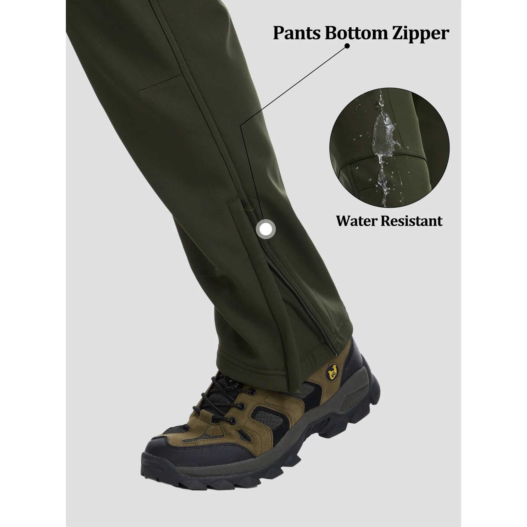 Winter Herren Wasserdichte Camping-Wanderhose Cargo Taktische Softshell Warme Fleece Winddichte Outdoor-Trekking-Jagdhose – Detail 35